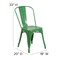 Flash Furniture Green Metal Stack Chair with Teak Poly Resin Seat CH-31230-GN-PL1T-GG - alternate 2